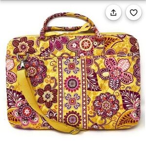 Vera Bradley Hard Computer Case/Ipad Travel Laptop Bag Bali Gold Paisley